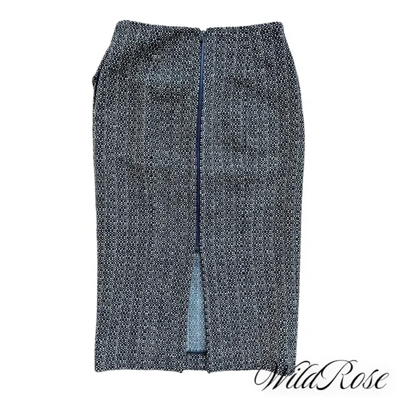 RM ROLAND MOURET Gray Tweed Wool Pencil Skirt SZ 8 - Picture 7 of 14